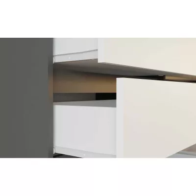 Široká šuplíková komoda TAAVI - antracitová / bílá