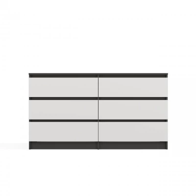 Široká šuplíková komoda TAAVI - antracitová / bílá