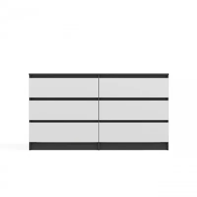 Široká šuplíková komoda TAAVI - antracitová / bílá