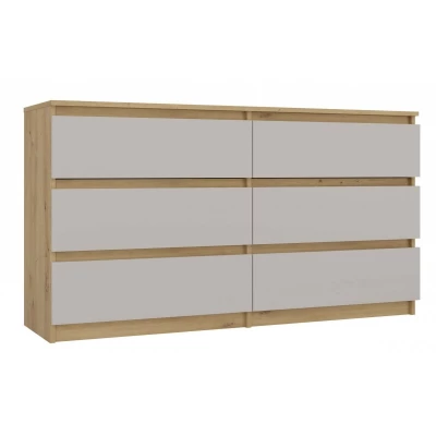 Široká šuplíková komoda TAAVI - dub artisan / kašmír