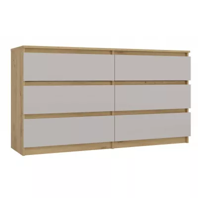 Široká šuplíková komoda TAAVI - dub artisan / kašmír