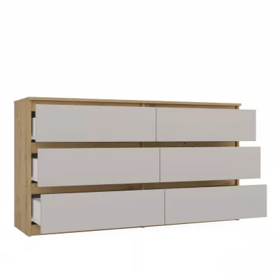 Široká šuplíková komoda TAAVI - dub artisan / kašmír