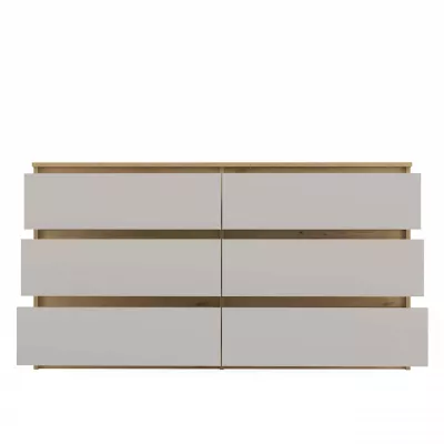 Široká šuplíková komoda TAAVI - dub artisan / kašmír