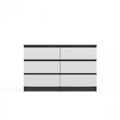 Široká komoda se zásuvkami TAAVI - antracitová / bílá