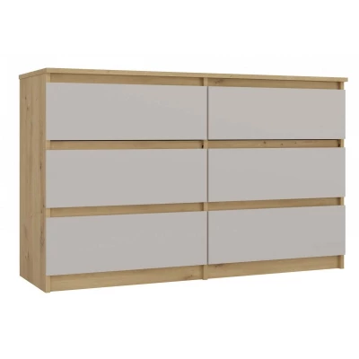 Široká komoda se zásuvkami TAAVI - dub artisan / kašmír