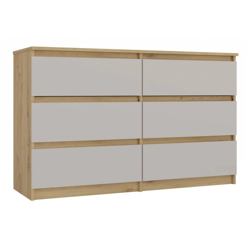 Široká komoda se zásuvkami TAAVI - dub artisan / kašmír