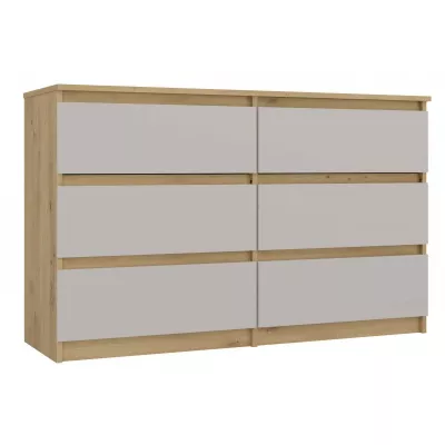 Široká komoda se zásuvkami TAAVI - dub artisan / kašmír