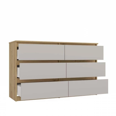 Široká komoda se zásuvkami TAAVI - dub artisan / kašmír