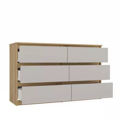 Široká komoda se zásuvkami TAAVI - dub artisan / kašmír