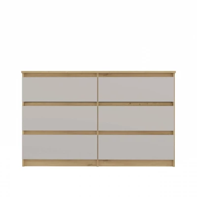 Široká komoda se zásuvkami TAAVI - dub artisan / kašmír