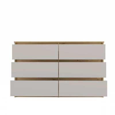 Široká komoda se zásuvkami TAAVI - dub artisan / kašmír