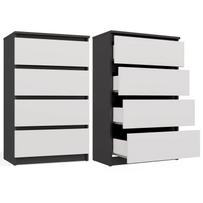 Komoda se šuplíky TAAVI - antracitová / bílá