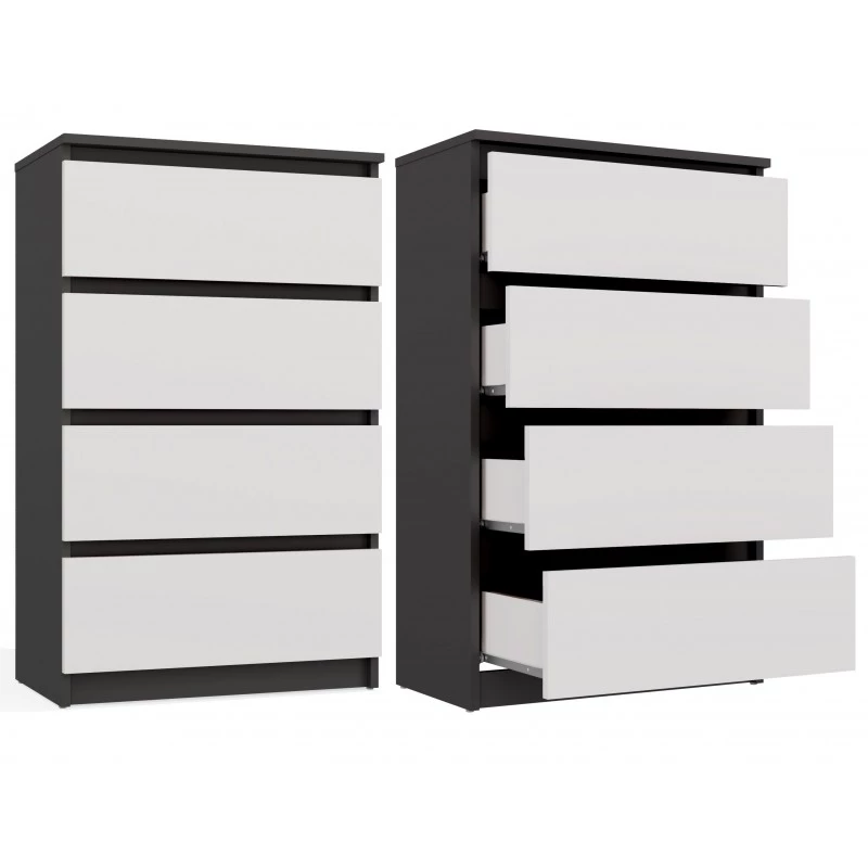 Komoda se šuplíky TAAVI - antracitová / bílá