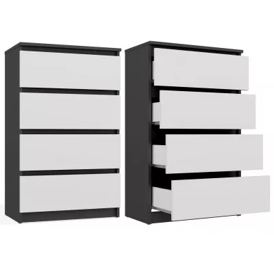 Komoda se šuplíky TAAVI - antracitová / bílá
