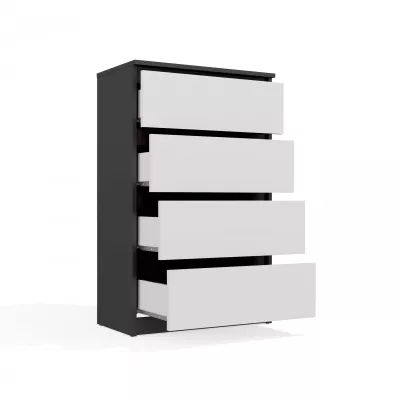 Komoda se šuplíky TAAVI - antracitová / bílá