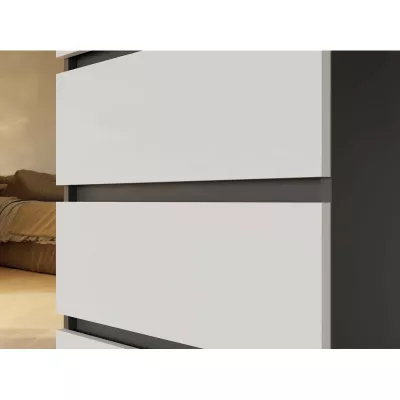 Komoda se šuplíky TAAVI - antracitová / bílá