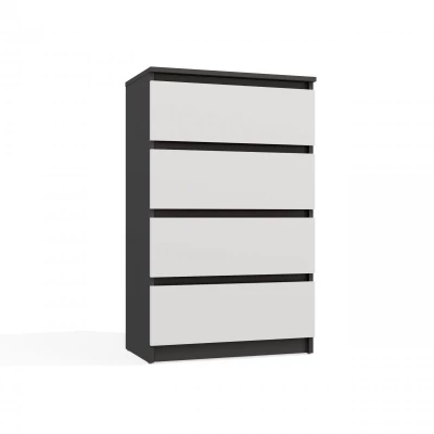 Komoda se šuplíky TAAVI - antracitová / bílá