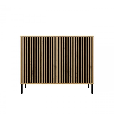 Komoda s dvířky ELBA - dub artisan / černá