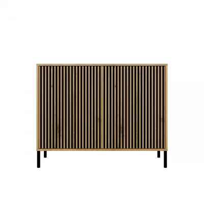 Komoda s dvířky ELBA - dub artisan / černá