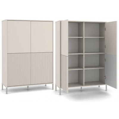 Čtyřdveřová policová skříň 104 cm ELBA - kašmír