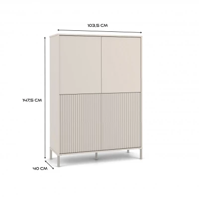 Čtyřdveřová policová skříň 104 cm ELBA - kašmír