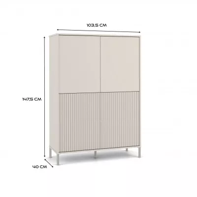 Čtyřdveřová policová skříň 104 cm ELBA - kašmír