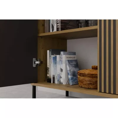 Čtyřdveřová policová skříň 104 cm ELBA - dub artisan