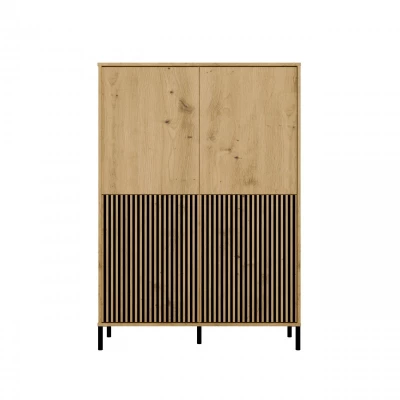 Čtyřdveřová policová skříň 104 cm ELBA - dub artisan
