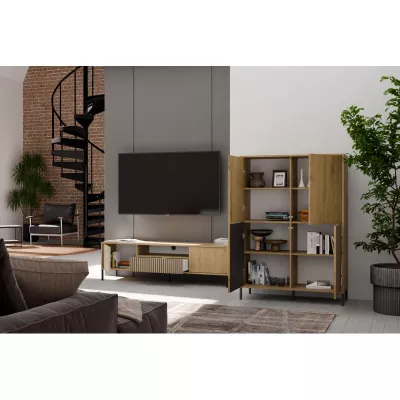 Čtyřdveřová policová skříň 104 cm ELBA - dub artisan