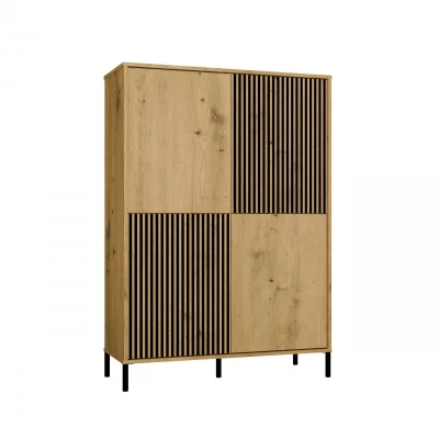 Čtyřdveřová policová skříň 104 cm ELBA - dub artisan