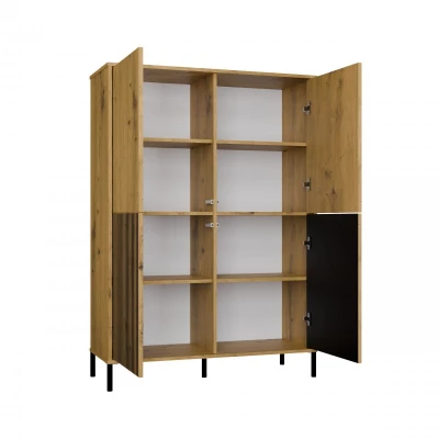 Čtyřdveřová policová skříň 104 cm ELBA - dub artisan
