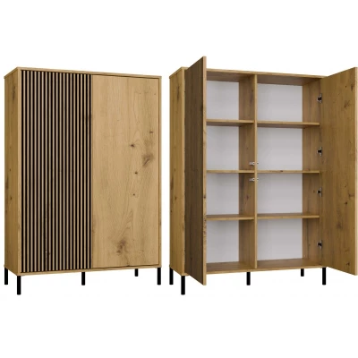 Vysoká policová skříň 104 cm ELBA - dub artisan