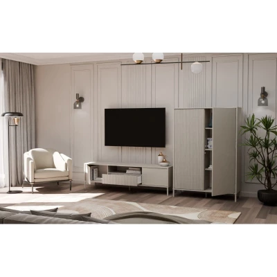 Vysoká policová skříň 104 cm ELBA - kašmír