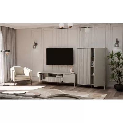 Vysoká policová skříň 104 cm ELBA - kašmír