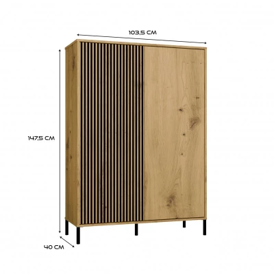 Vysoká policová skříň 104 cm ELBA - dub artisan