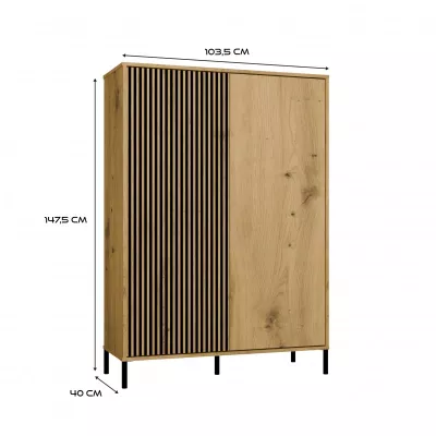 Vysoká policová skříň 104 cm ELBA - dub artisan