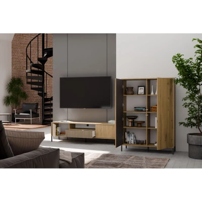 Vysoká policová skříň 104 cm ELBA - dub artisan