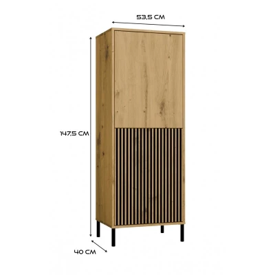 Dvoudveřová policová skříň 54 cm ELBA - dub artisan