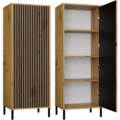 Policová úzká skříň 54 cm ELBA - dub artisan