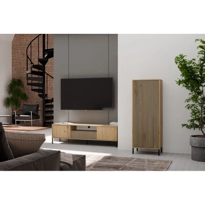 Policová úzká skříň 54 cm ELBA - dub artisan