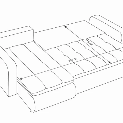 Rozkládací sedačka s úložným prostorem SANILA - černá ekokůže / šedá