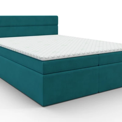 Kontinentální manželská postel s úložným prostorem 180x200 KAMELA - tyrkysová