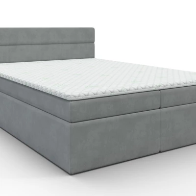 Kontinentální manželská postel s úložným prostorem 160x200 KAMELA - šedá