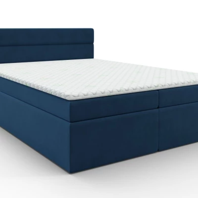 Kontinentální manželská postel s úložným prostorem 140x200 KAMELA - modrá