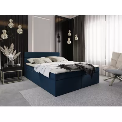Kontinentální manželská postel s úložným prostorem 160x200 KAMELA - modrá