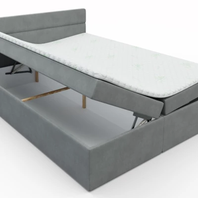 Kontinentální manželská postel s úložným prostorem 180x200 KAMELA - šedá