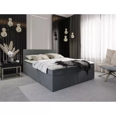 Kontinentální manželská postel s úložným prostorem 160x200 KAMELA - šedá