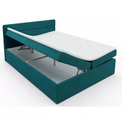 Kontinentální manželská postel s úložným prostorem 180x200 KAMELA - tyrkysová