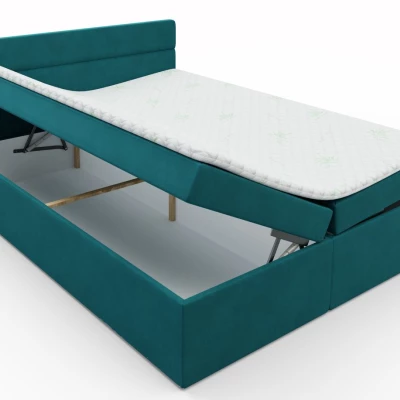 Kontinentální manželská postel s úložným prostorem 160x200 KAMELA - tyrkysová