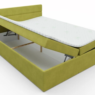 Kontinentální manželská postel s úložným prostorem 160x200 KAMELA - žlutá